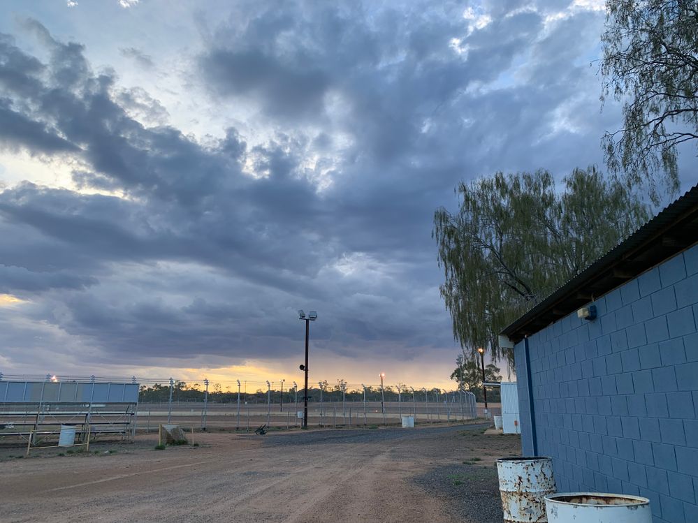 Twilight in Alice Springs at the speedway. I love it!